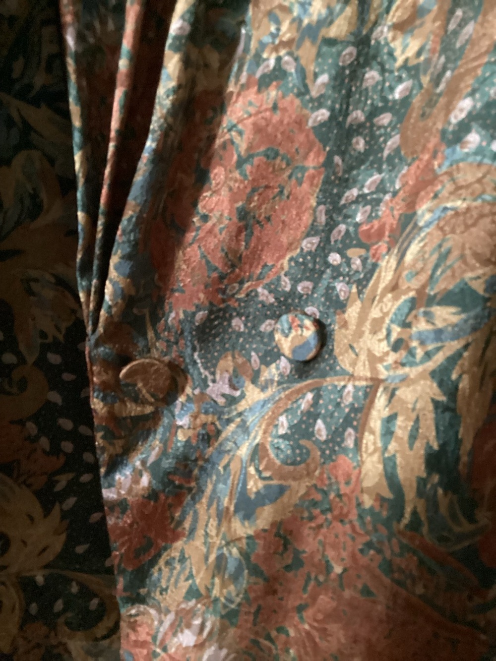 Vintage 80s/90s Eva Laurel New York Floral Paisley Silky Draped Blouse - Picture 3 of 4